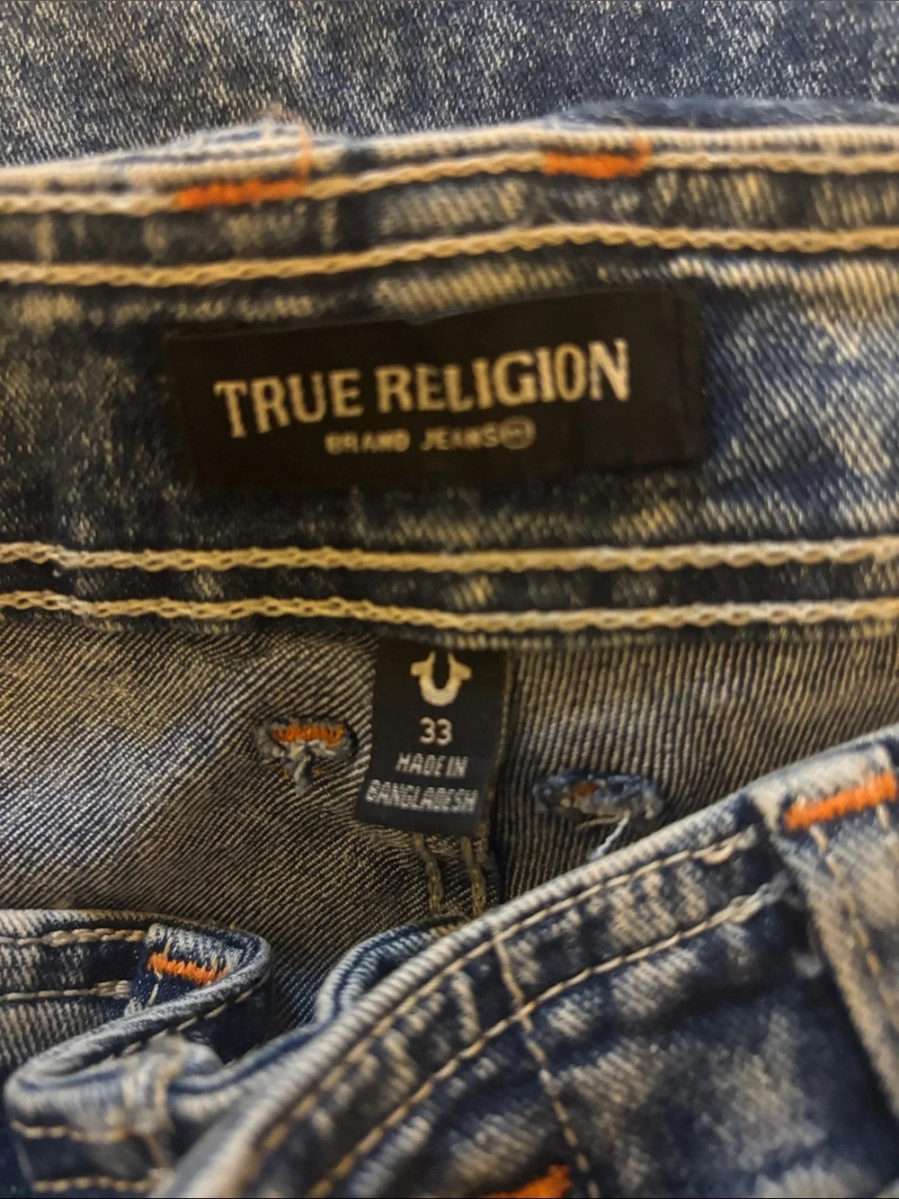 True Religion Men's Acid-Effect Cargo Jeans - Blue